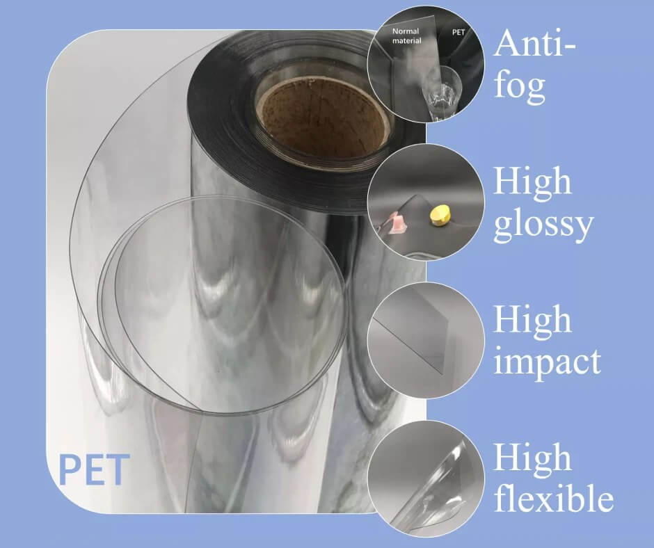 Manufacture & Export transparent antistatic PET sheet roll for