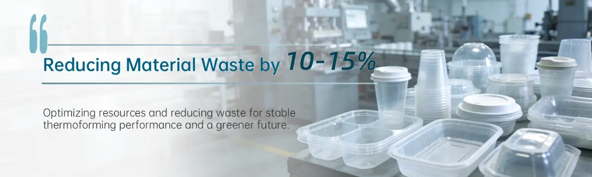 Plastic sheet rolls and thermoformed trays, cups and packaging products