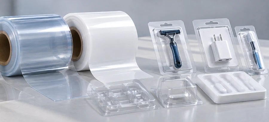 APET PETG and PS HIPS thermoforming sheet rolls for blister packaging