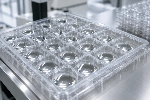 Functional coated sheet for optical product packaging